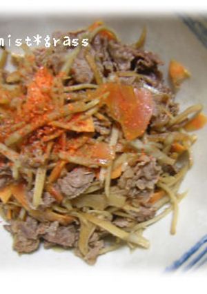 牛肉のしぐれ煮風にゴボウとニンジン-レシピのメイン写真