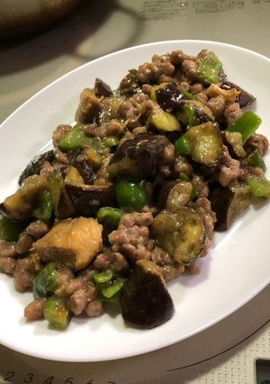 ナスピーマンひき肉炒め(タイカレー味)-レシピのメイン写真
