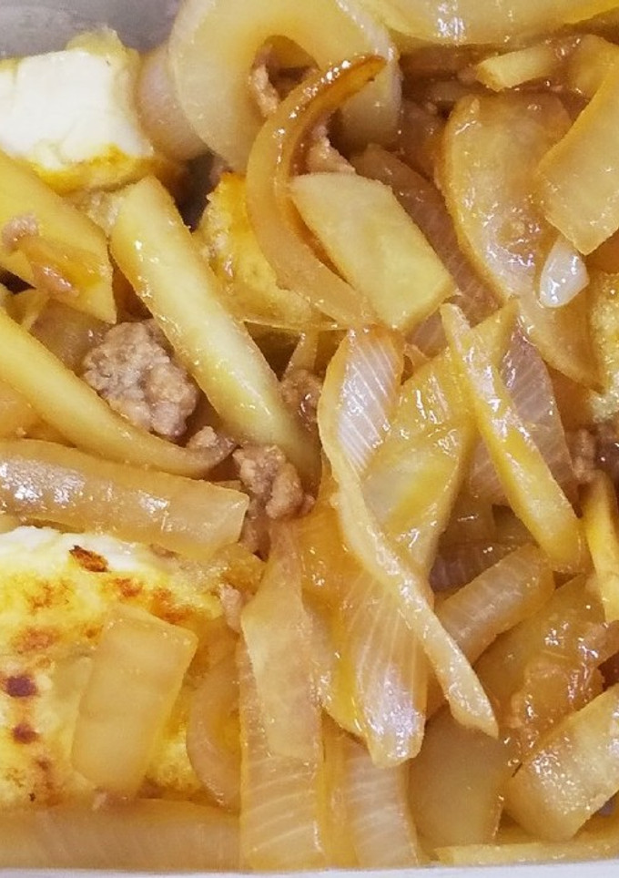 豆腐ステーキにじゃがいもと玉ねぎソース-レシピのメイン写真