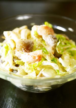 レンジしめじカニカマレタス胡麻マヨサラダ-レシピのメイン写真