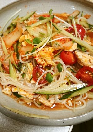 ★キムチ乗せぶっかけサラダ素麺-レシピのメイン写真