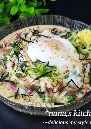 冷んやり♪冷奴風ぶっかけお豆腐クリーム麺-レシピのメイン写真