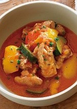 夏野菜とチキンのトマト煮-レシピのメイン写真