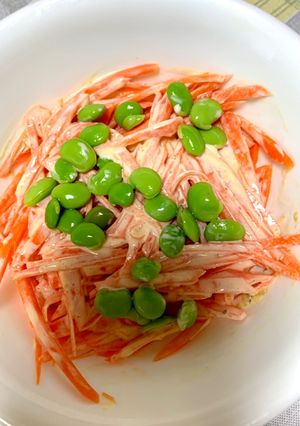 彩りに!ニンジン枝豆サラダ-レシピのメイン写真