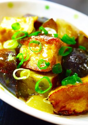 厚揚げなす玉ねぎ★めんつゆカレー炒め煮-レシピのメイン写真