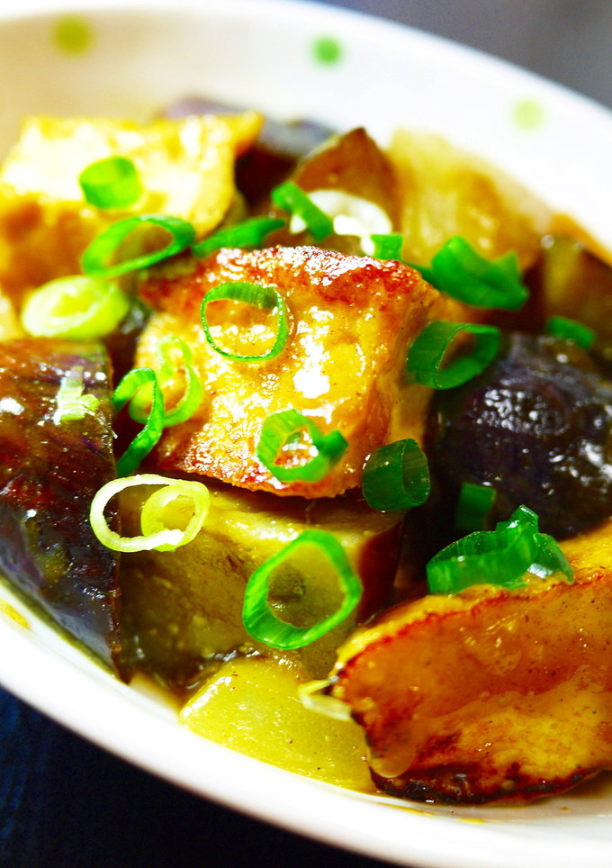 厚揚げなす玉ねぎ★めんつゆカレー炒め煮-レシピのメイン写真