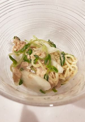 ツナと新玉ネギの豆苗パスタサラダ-レシピのメイン写真