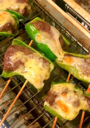 肉詰めピーマンのこんがりチーズ串-レシピのメイン写真