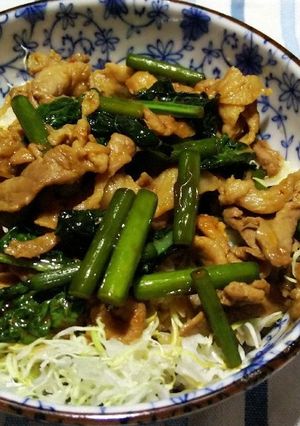 豚肉とニンニクの芽の旨辛丼-レシピのメイン写真