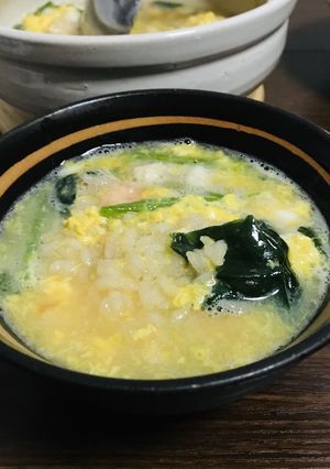 おまけで作った帆立と海老の玉子雑炊-レシピのメイン写真