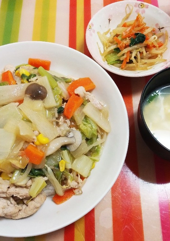 野菜たっぷり♥️中華丼定食-レシピのメイン写真