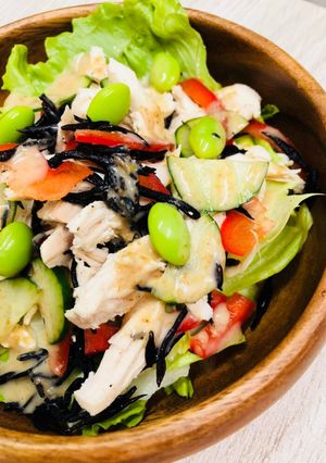 鶏ササミとひじきの胡麻ドレサラダ☆-レシピのメイン写真