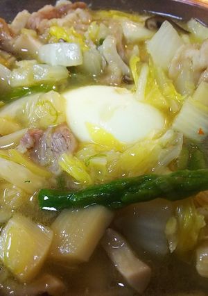 簡単中華・豚と白菜とアスパラと卵の旨煮-レシピのメイン写真