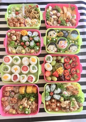 運動会弁当 大人数弁当 チコちゃん-レシピのメイン写真
