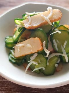 きゅうりとさつま揚げとしらすの酢の物♡-レシピのメイン写真