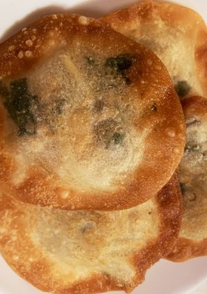春巻きの具リメイク☆餃子の皮で円盤揚げ-レシピのメイン写真