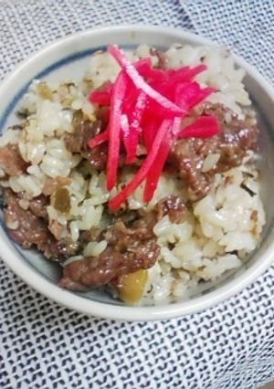 牛肉と高菜漬けの混ぜご飯-レシピのメイン写真