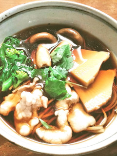 新筍、茸、水晶豚の温かい蕎麦-レシピのメイン写真