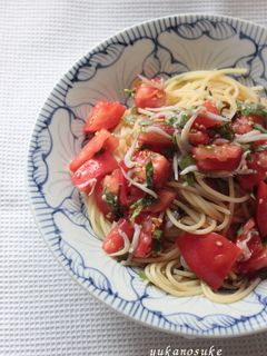 トマトと紫蘇としらすの和風冷製パスタ-レシピのメイン写真