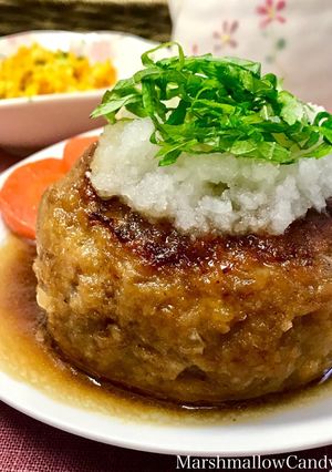 ふっくら肉厚♡和風おろしポン酢ハンバーグ-レシピのメイン写真