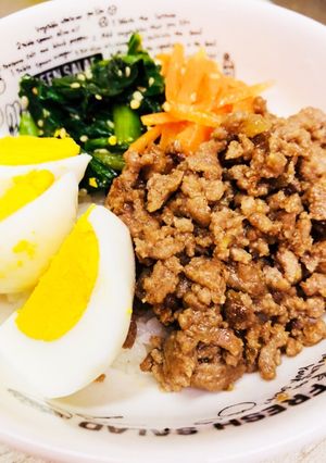 そぼろと2種のナムルの4色丼-レシピのメイン写真
