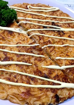 包丁いらず!余ったそうめんでキムたま焼き-レシピのメイン写真