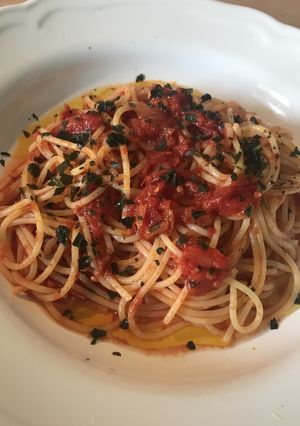 ンドゥイヤとトマトのパスタ-レシピのメイン写真