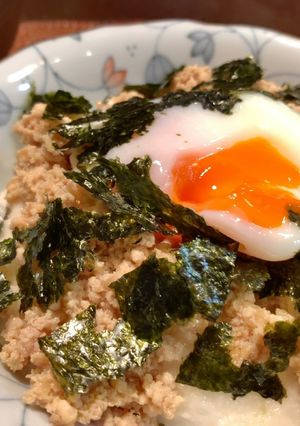 鶏そぼろトロロ丼-レシピのメイン写真