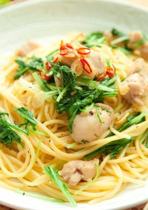 鶏肉と水菜の和風パスタ⁂お手軽簡単-レシピのメイン写真