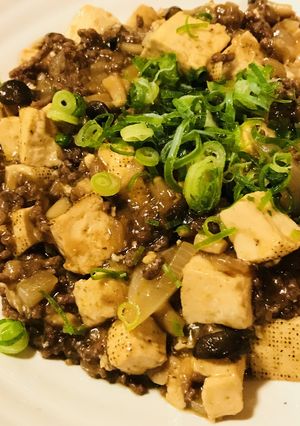 合挽肉と茸＆玉葱★プリプリ煮詰め麻婆豆腐-レシピのメイン写真