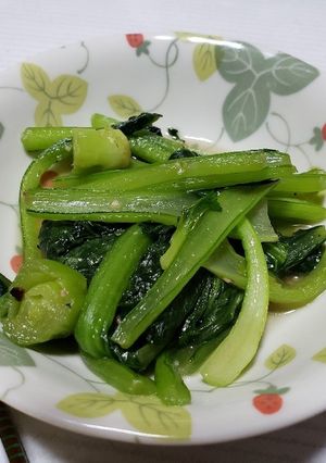 簡単♪小松菜の翡翠炒め♪大量消費可-レシピのメイン写真