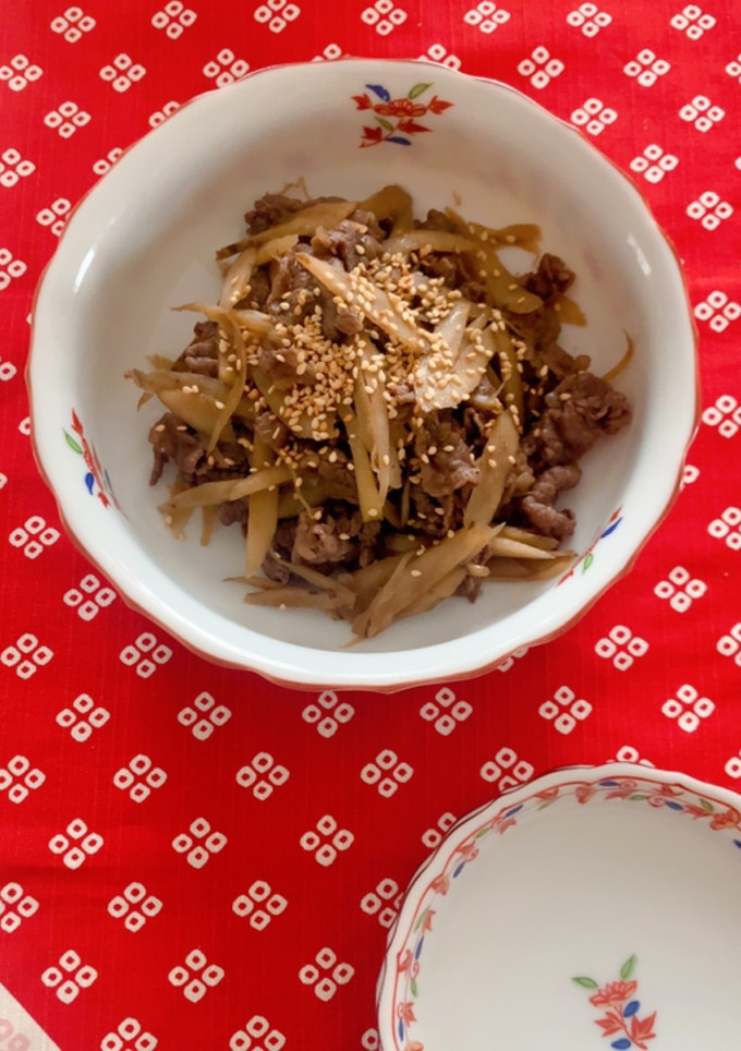 牛肉とごぼうの炒め煮-レシピのメイン写真