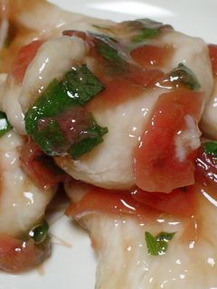 鶏ささ身の梅しそポン酢和え-レシピのメイン写真