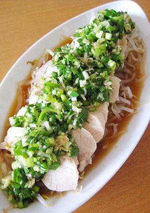 レンジ蒸し鶏の香味ソースがけ-レシピのメイン写真
