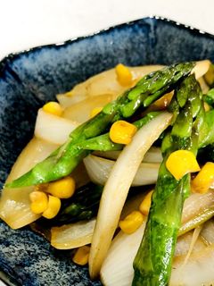 アスパラと新たまねぎのもろこしバター炒め-レシピのメイン写真