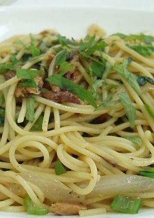 簡単!さんまと小松菜のパスタ-レシピのメイン写真