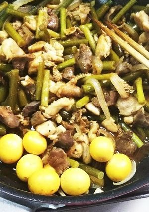 にんにくの芽と鶏肉のたれ炒め-レシピのメイン写真