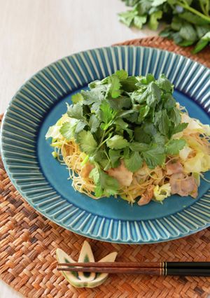 パクチーが決め手☆香菜まるごと焼ビーフン-レシピのメイン写真