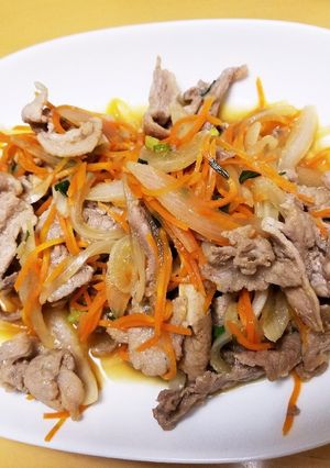暑い日の疲労回復に！豚肉の簡単ポン酢炒め-レシピのメイン写真