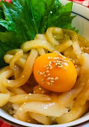 めんつゆで簡単♪イカの漬け丼。-レシピのメイン写真