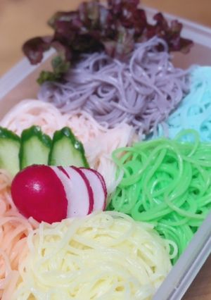 カラフルそうめん弁当-レシピのメイン写真
