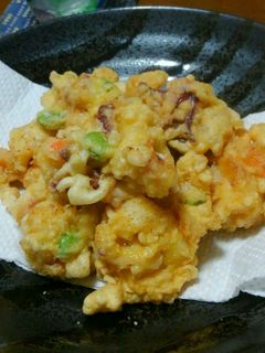 卵でフワフワ☆イカと海老のかき揚げ-レシピのメイン写真