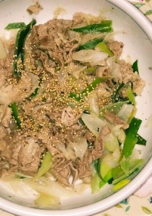 レンジで簡単❕豚肉と長ネギの塩和え☺⛄-レシピのメイン写真