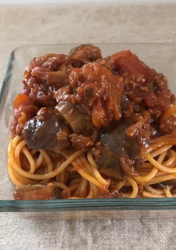 茄子とトマトのミートソースパスタ-レシピのメイン写真