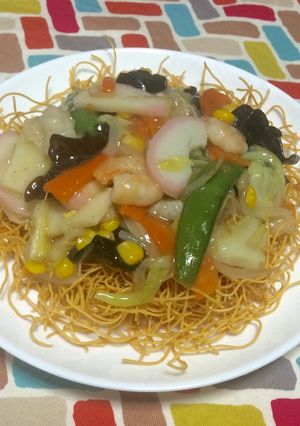 超簡単☆具がたっぷりあんかけかた焼きそば-レシピのメイン写真