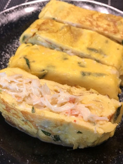 贅沢おかず♡カニと大葉の卵焼き-レシピのメイン写真
