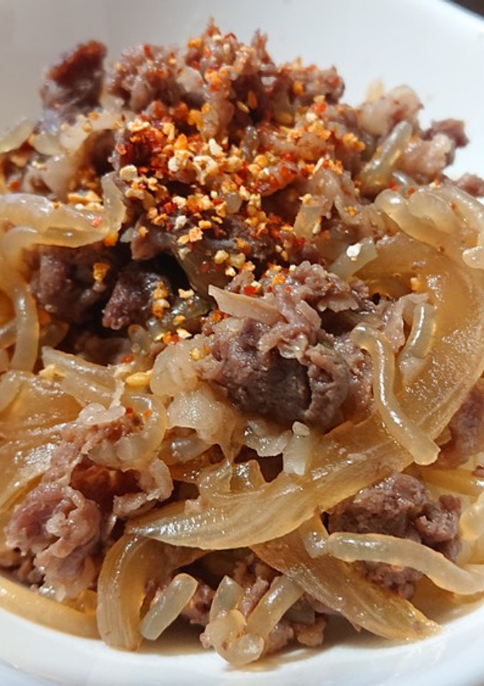 つゆだく牛丼♪しらたき、玉ねぎでかさまし-レシピのメイン写真