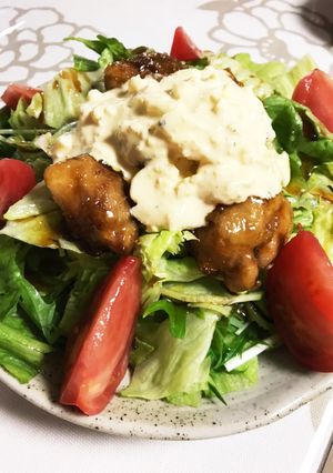 簡単なのに見栄え良し!照りチキサラダ-レシピのメイン写真