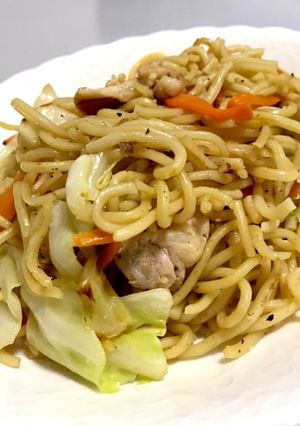 夏バテ対策！にんにく香る鶏塩焼きそば！！-レシピのメイン写真