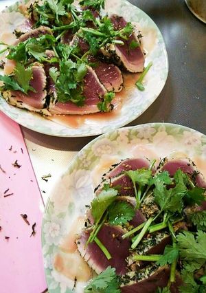 キハダマグロの緑茶炙り焼き-レシピのメイン写真